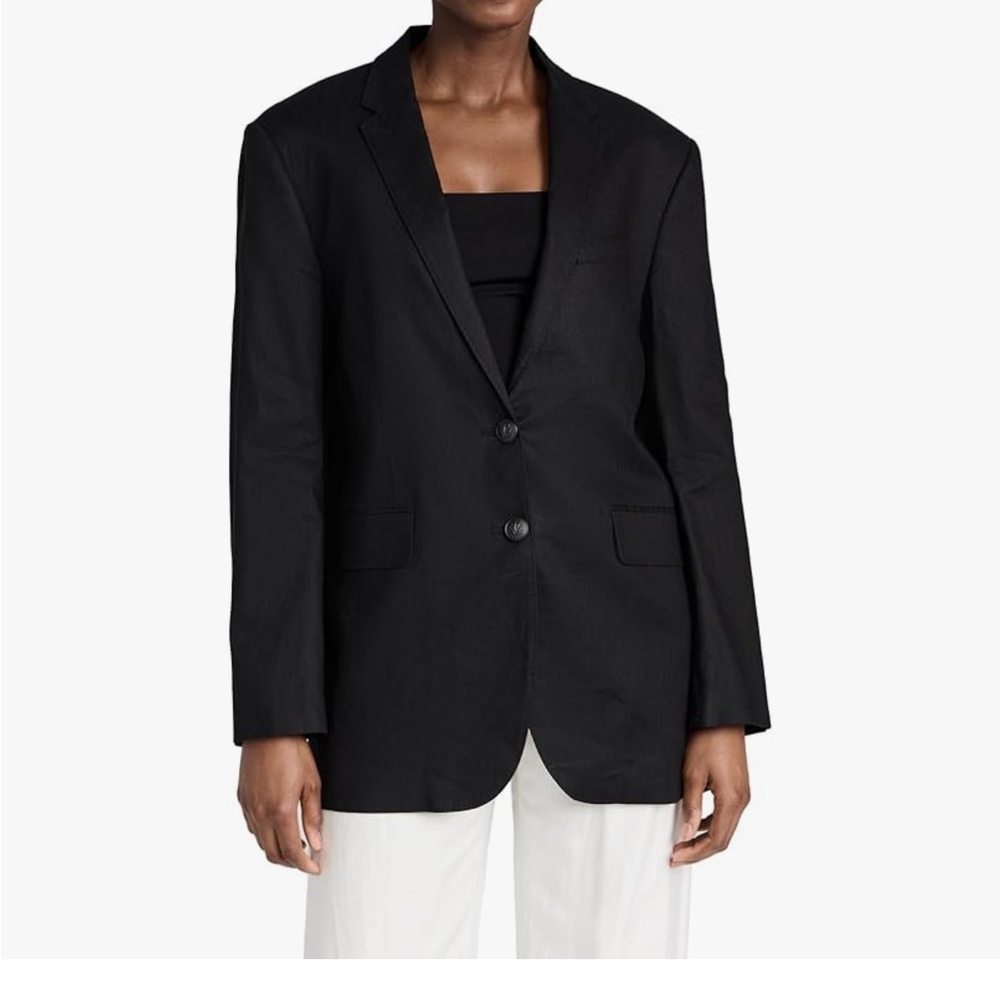 NWT Rag and Bone Women's Black Odessa Linen Blazer